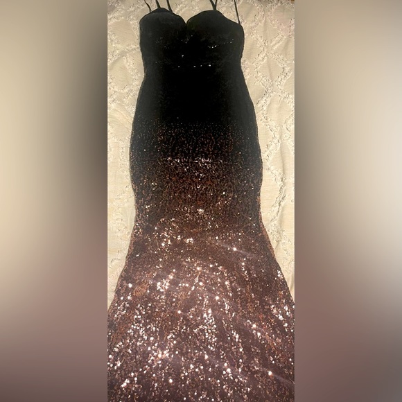 Sequin Maxi Dress— Rose Gold - Picture 1 of 3